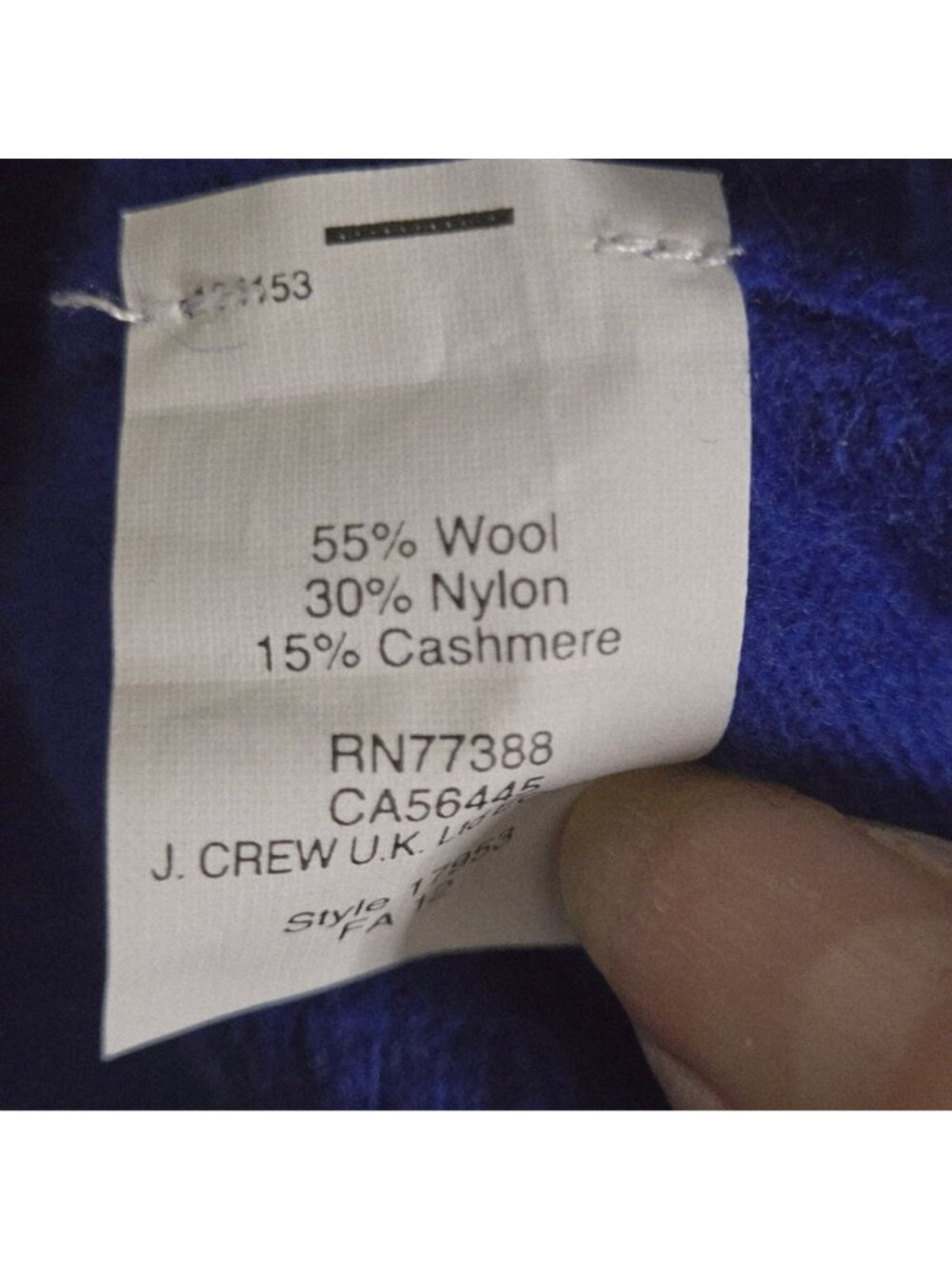 J.Crew With Cashmere Royal Blue Crewneck Pullover Sweater Size XS - Picture 6 of 6